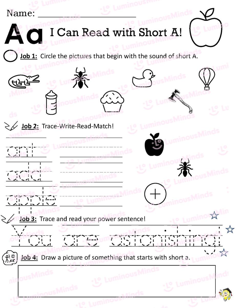 Reading Comprehension Worksheets I Can Read With Short A