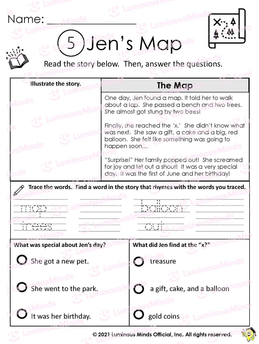 Reading Comprehension Worksheets Jen s Map
