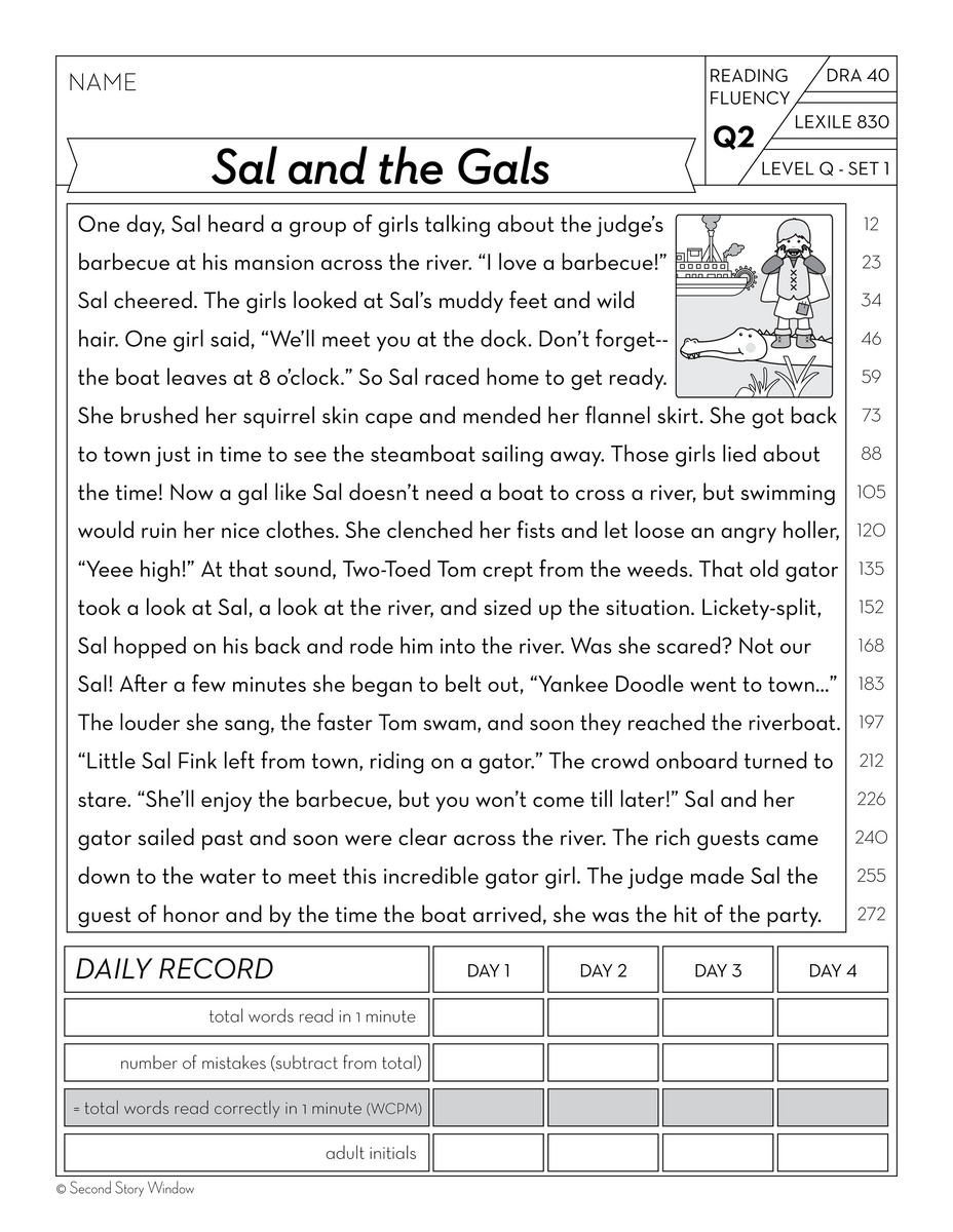 Reading Fluency Homework Level Q Set 1 Second Story Window Reading Fluency Homework Level Q Set 1 Second Story Window