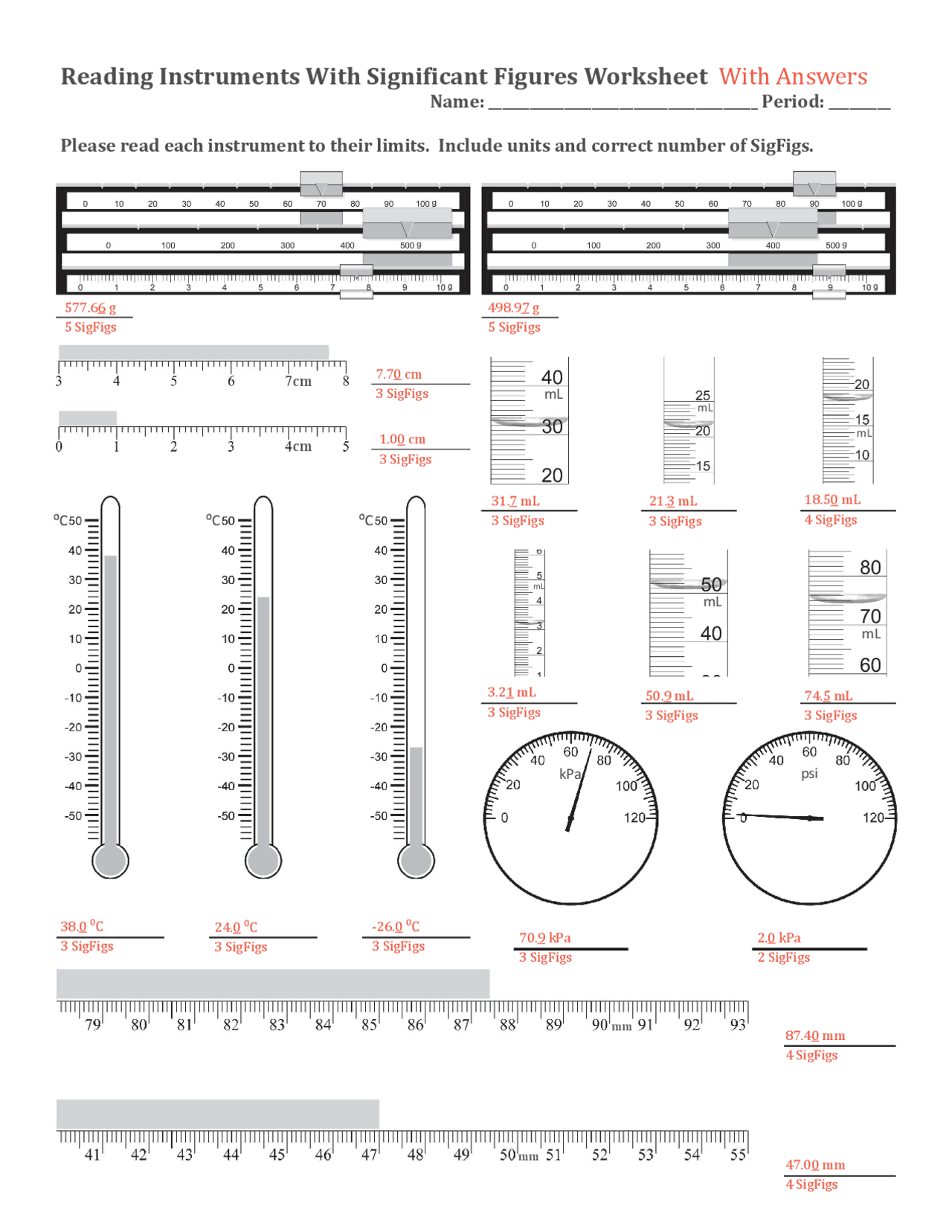 Reading Instruments With Significant Figures Worksheet With Study Notes Elementary Mathematics Docsity Reading Instruments With Significant Figures Worksheet With Study Notes Elementary Mathematics Docsity
