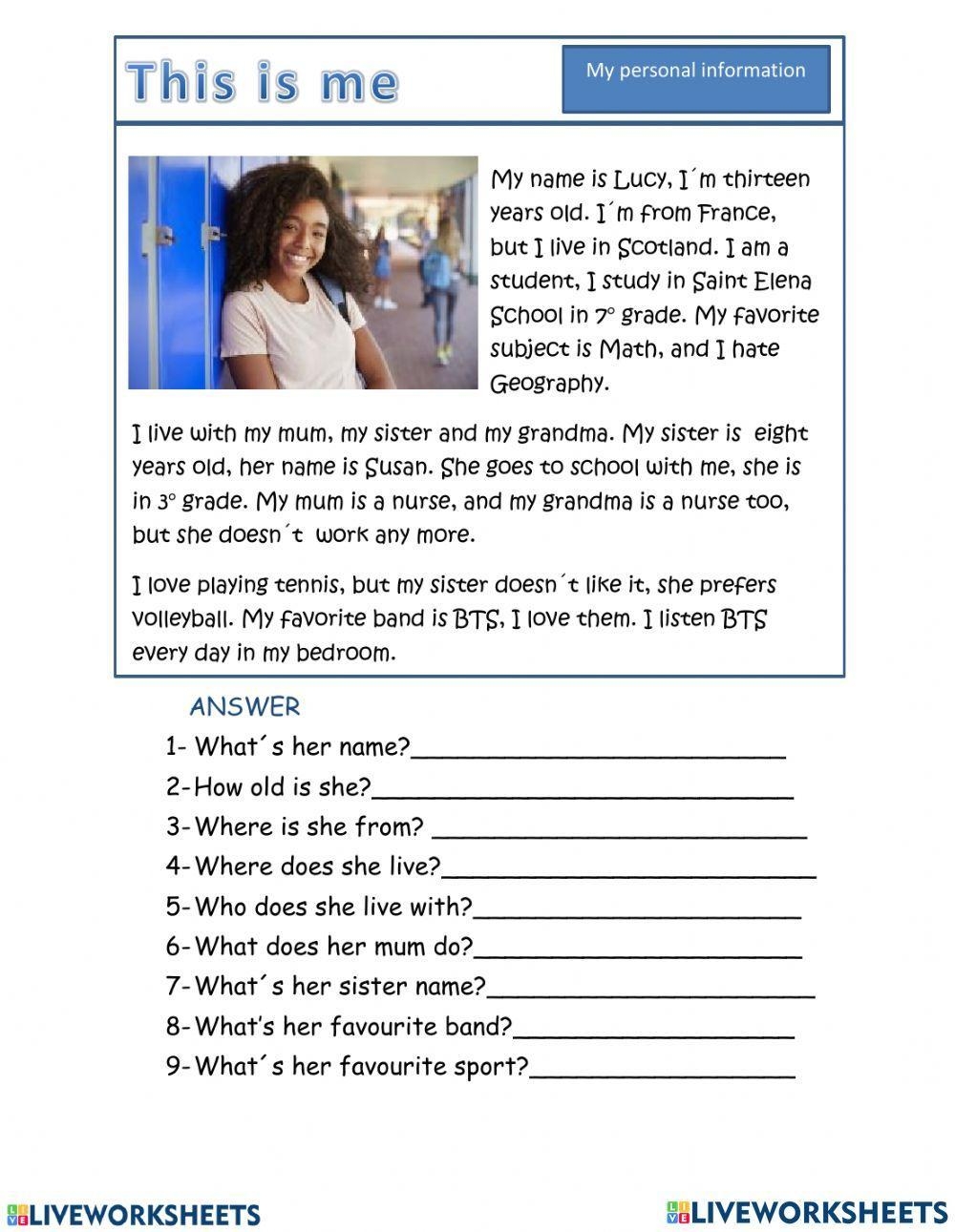 Reading Personal Information 2 Worksheets Online Exercise For Worksheets Library Reading Personal Information 2 Worksheets Online Exercise For Worksheets Library