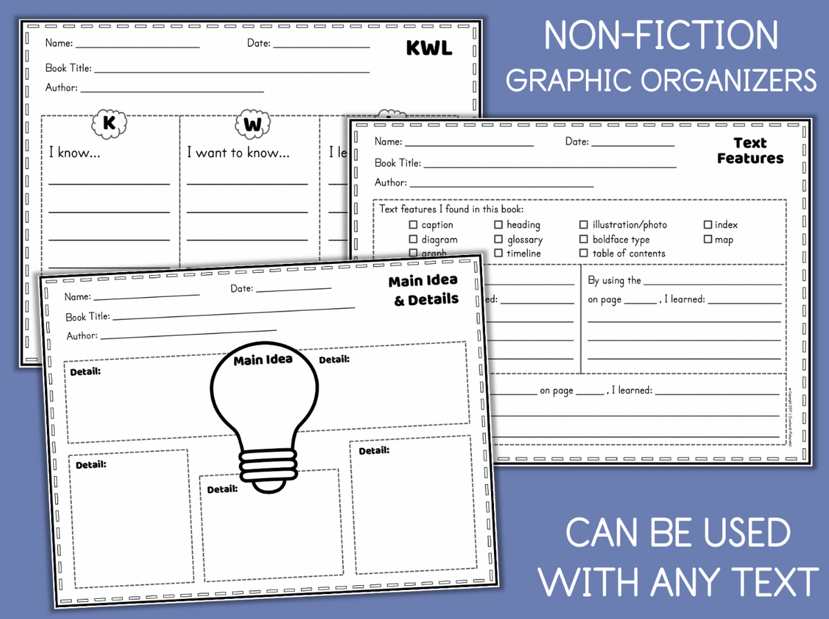 Reading Response Activities Graphic Organizers For Any Text Made By Teachers