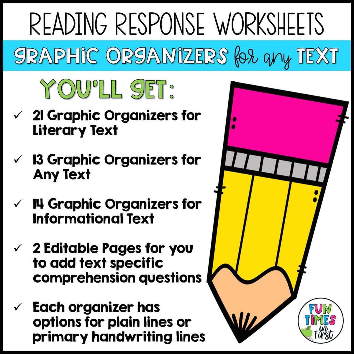 Reading Response Sheets No Prep Response Graphic Organizers For Any Text Fun Times In First Reading Response Sheets No Prep Response Graphic Organizers For Any Text Fun Times In First