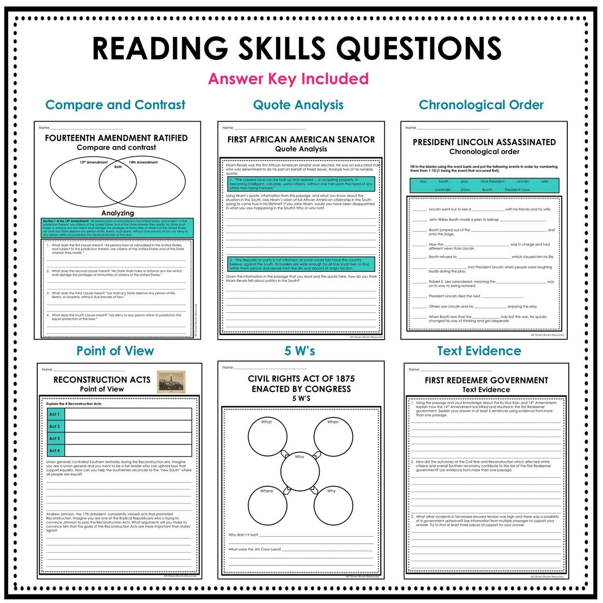 Georgia Reconstruction Reading Packet By Teach Simple