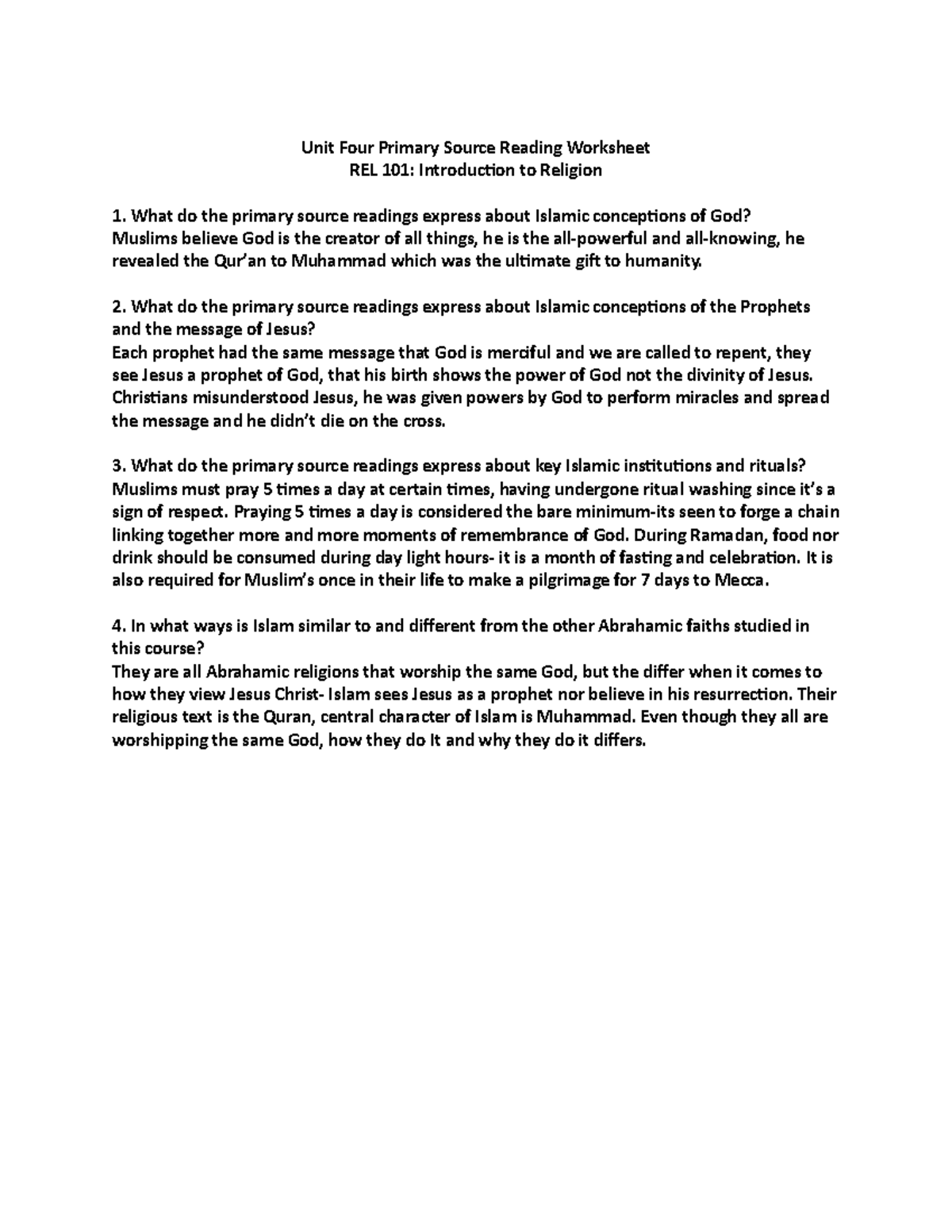 REL 101 Unit Four Primary Source Reading Worksheet Analysis Studocu REL 101 Unit Four Primary Source Reading Worksheet Analysis Studocu