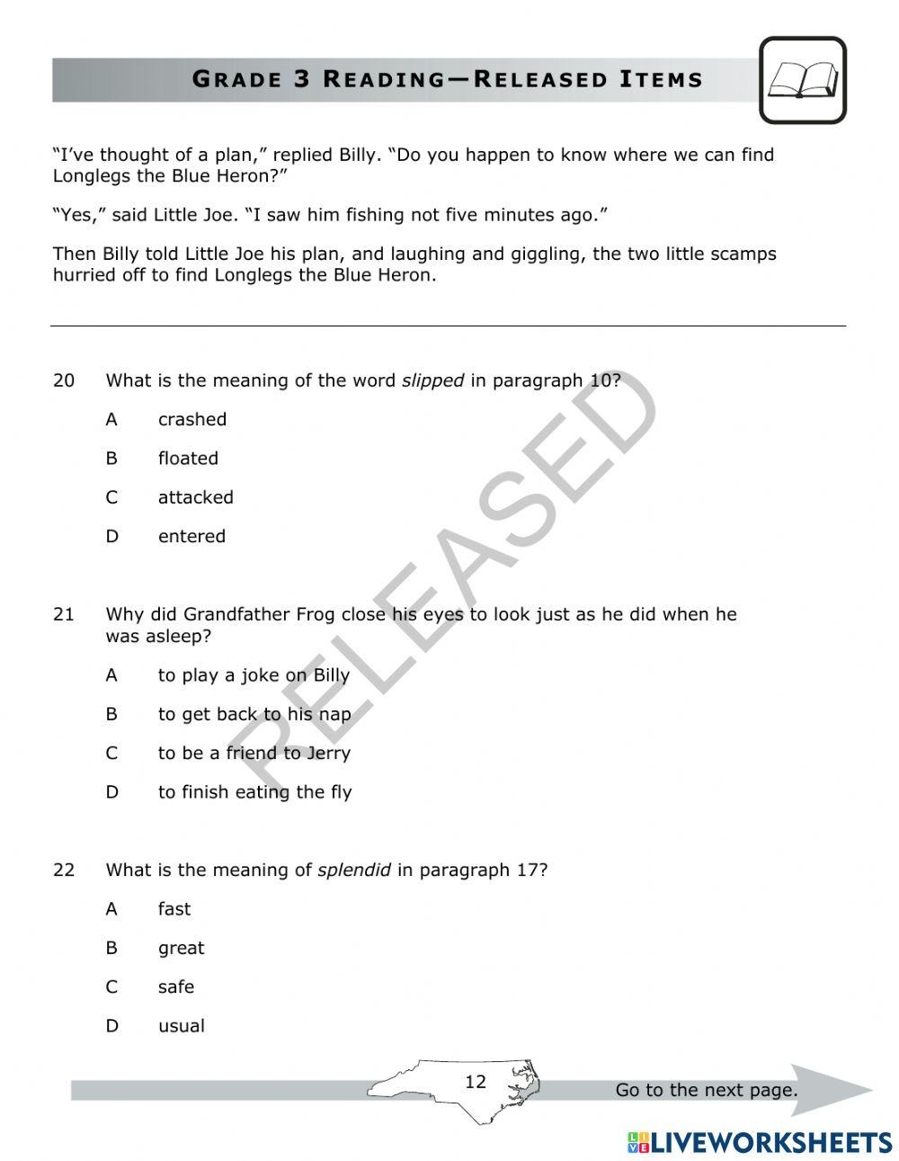 Released EOG Practice Online Exercise For Worksheets Library