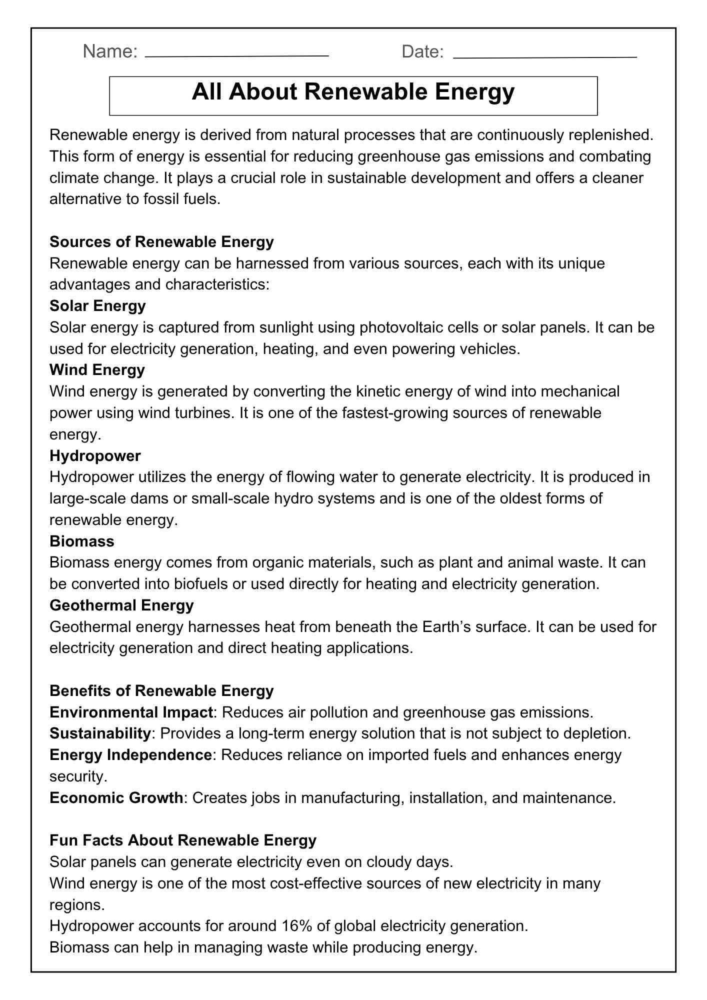 Renewable Energy Reading Comprehension Passages Questions Worksheets Teaching Resources