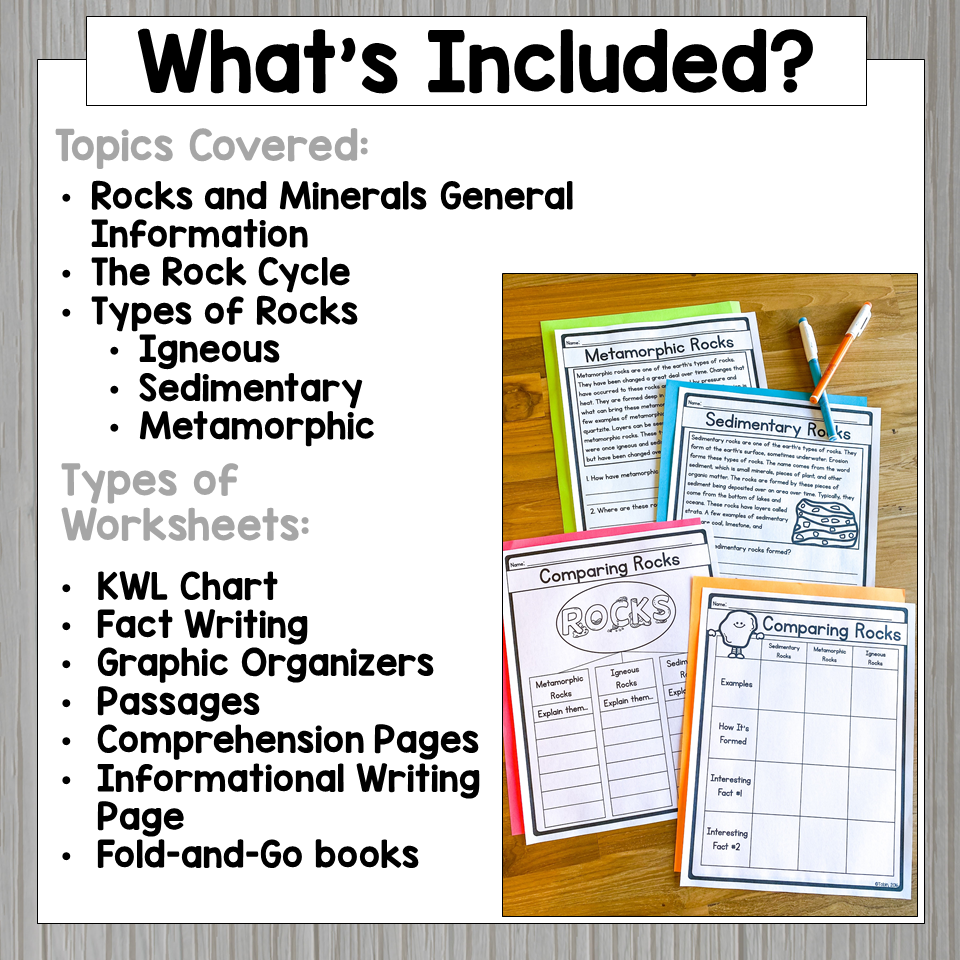 Rocks And Minerals Worksheets And Reading Passages The Rock Cycle