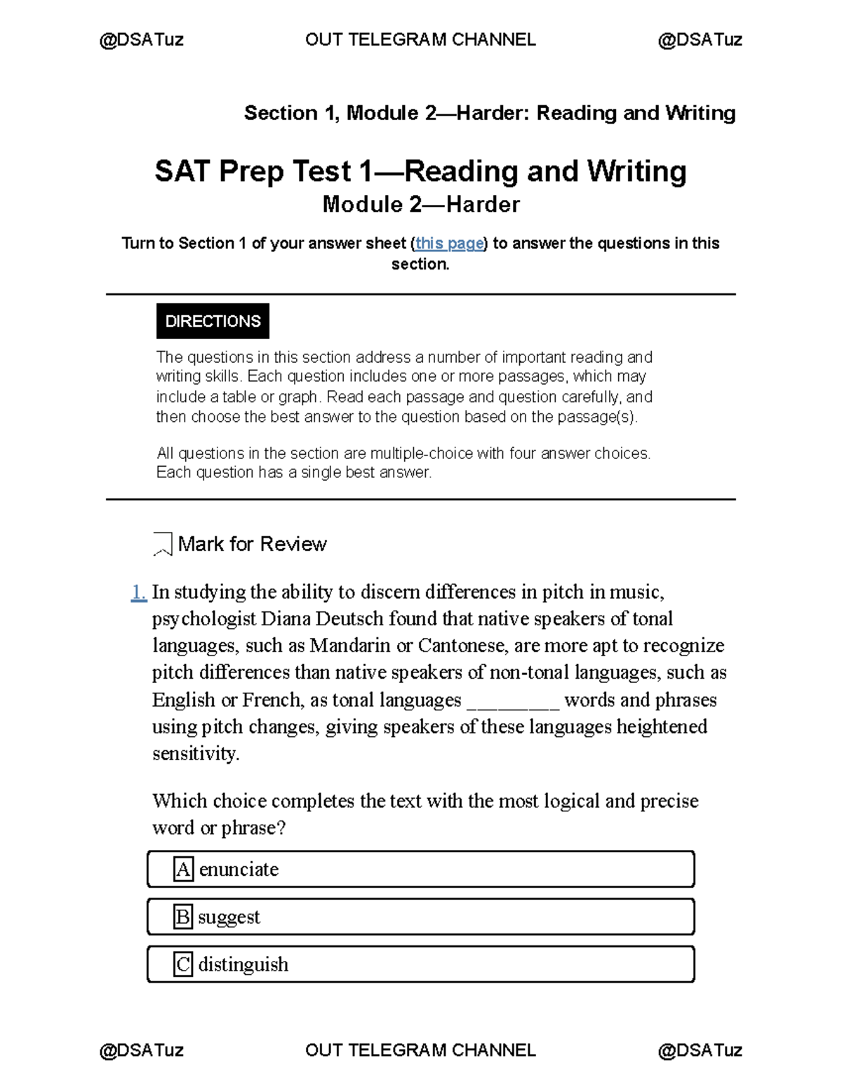 SAT Prep Reading Writing Practice Test Module 1 Studocu Whodunnit Biology Bundle Clark Creative Education