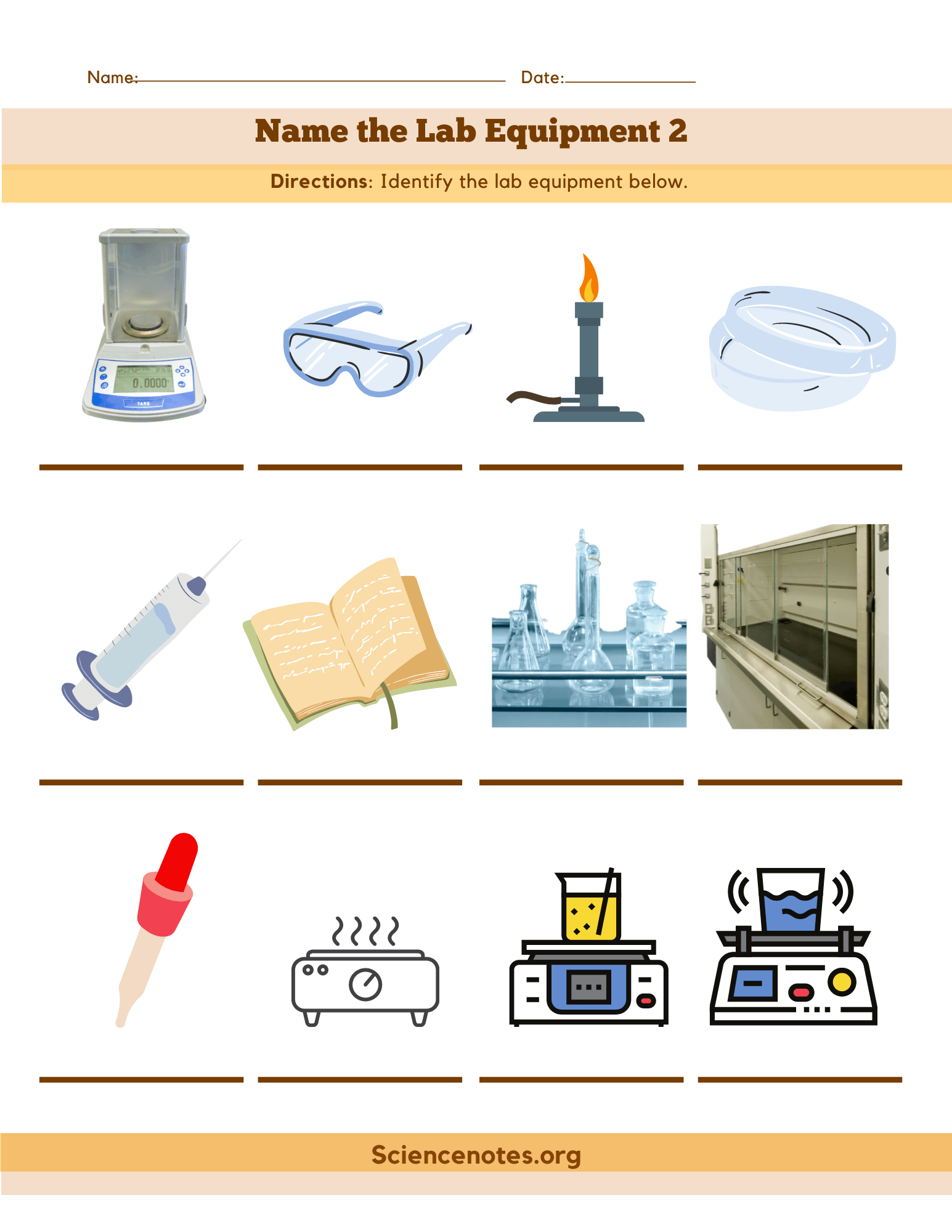 Science Laboratory Worksheets