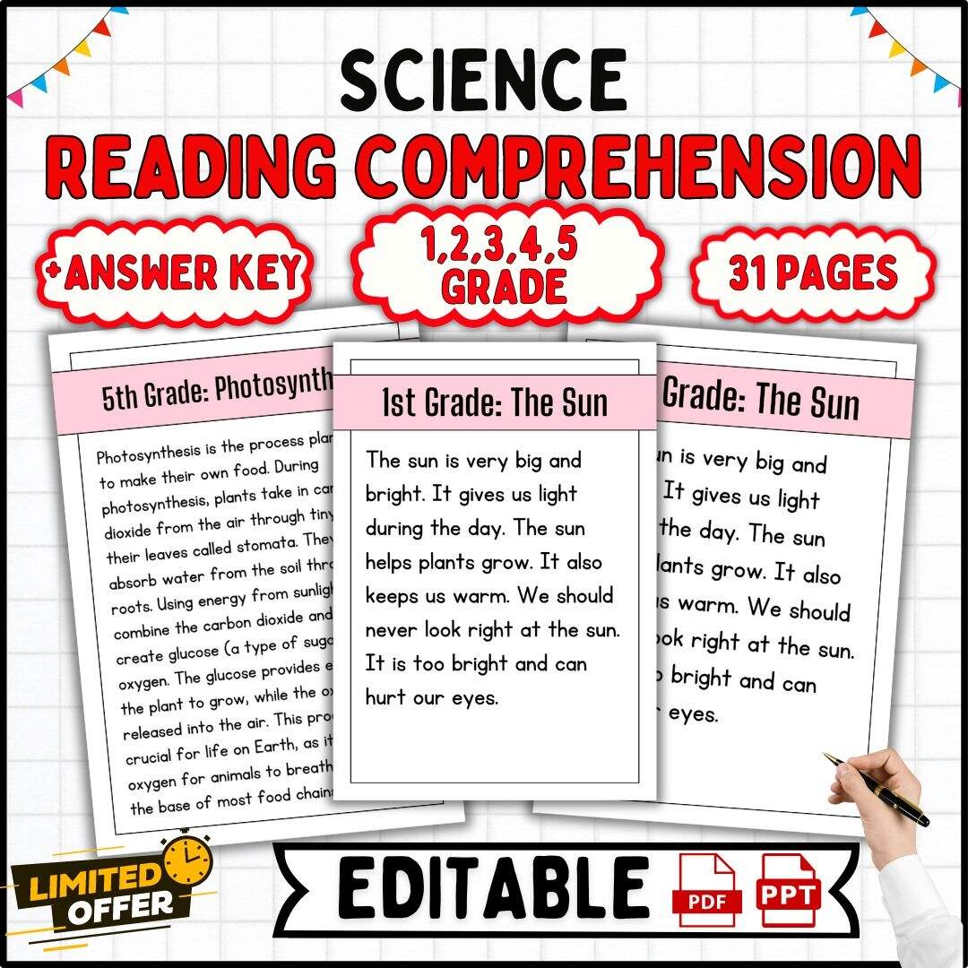 Science Reading Comprehension Passages And Questions 1st To 5th Grade Editable Made By Teachers
