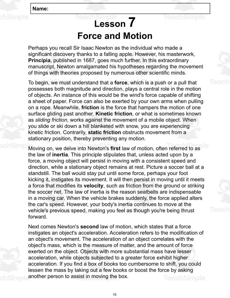 Force And Motion Unit With Mini Book STEM Projects Worksheets Made By Teachers