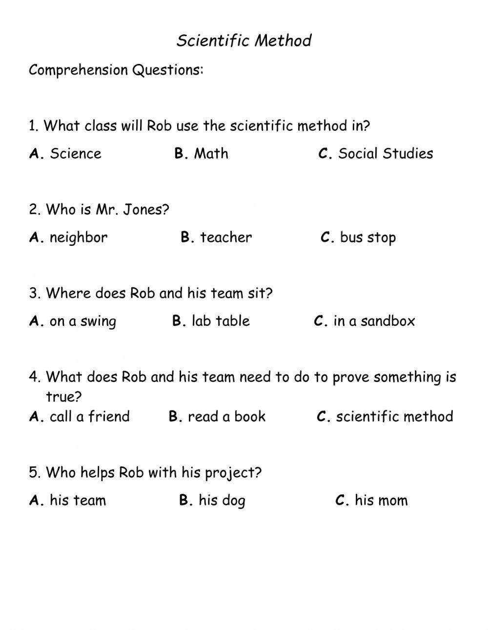 Scientific Method Comp Worksheet Worksheets Library