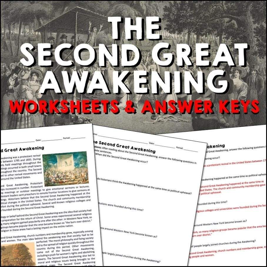 Second Great Awakening Age Of Jackson Reading Practice Worksheets US American History Lesson Plans Passages And Questions Social Studies Etsy Second Great Awakening Age Of Jackson Reading Practice Worksheets US American History Lesson Plans Passages And Questions Social Studies Etsy