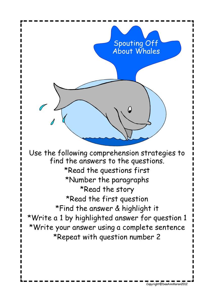 Sharks Dolphins Whales Oh My Reading Passage Comprehension Made By Teachers Sharks Dolphins Whales Oh My Reading Passage Comprehension Made By Teachers