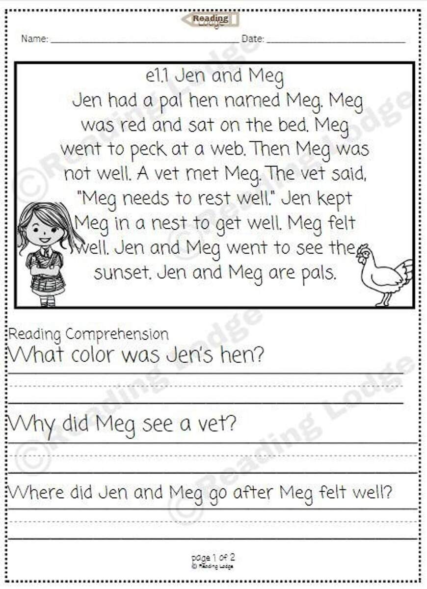 Short Vowel Reading Comprehension Practice Preschool To 3rd Grade Etsy