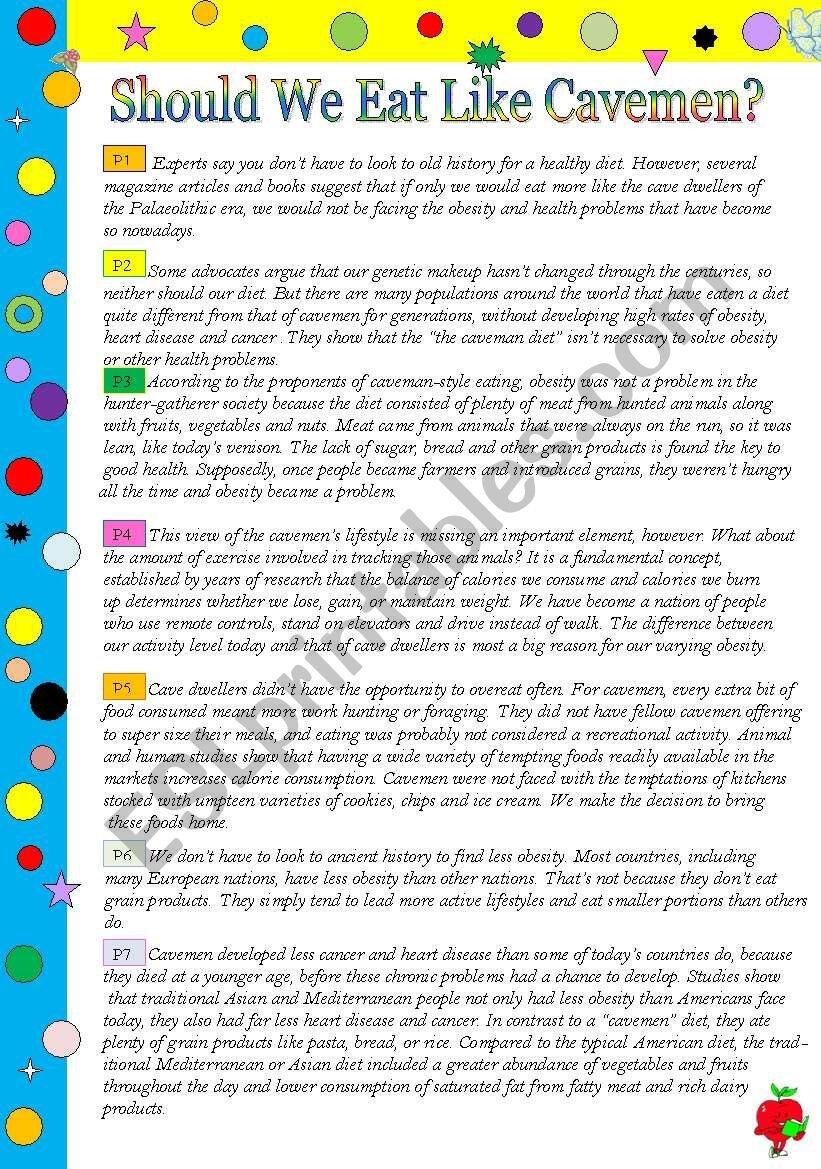 Should We Eat Like Cavemen A Complete Project With Many Tasks And An Answer Key Five Should We Eat Like Cavemen A Complete Project With Many Tasks And An Answer Key Five