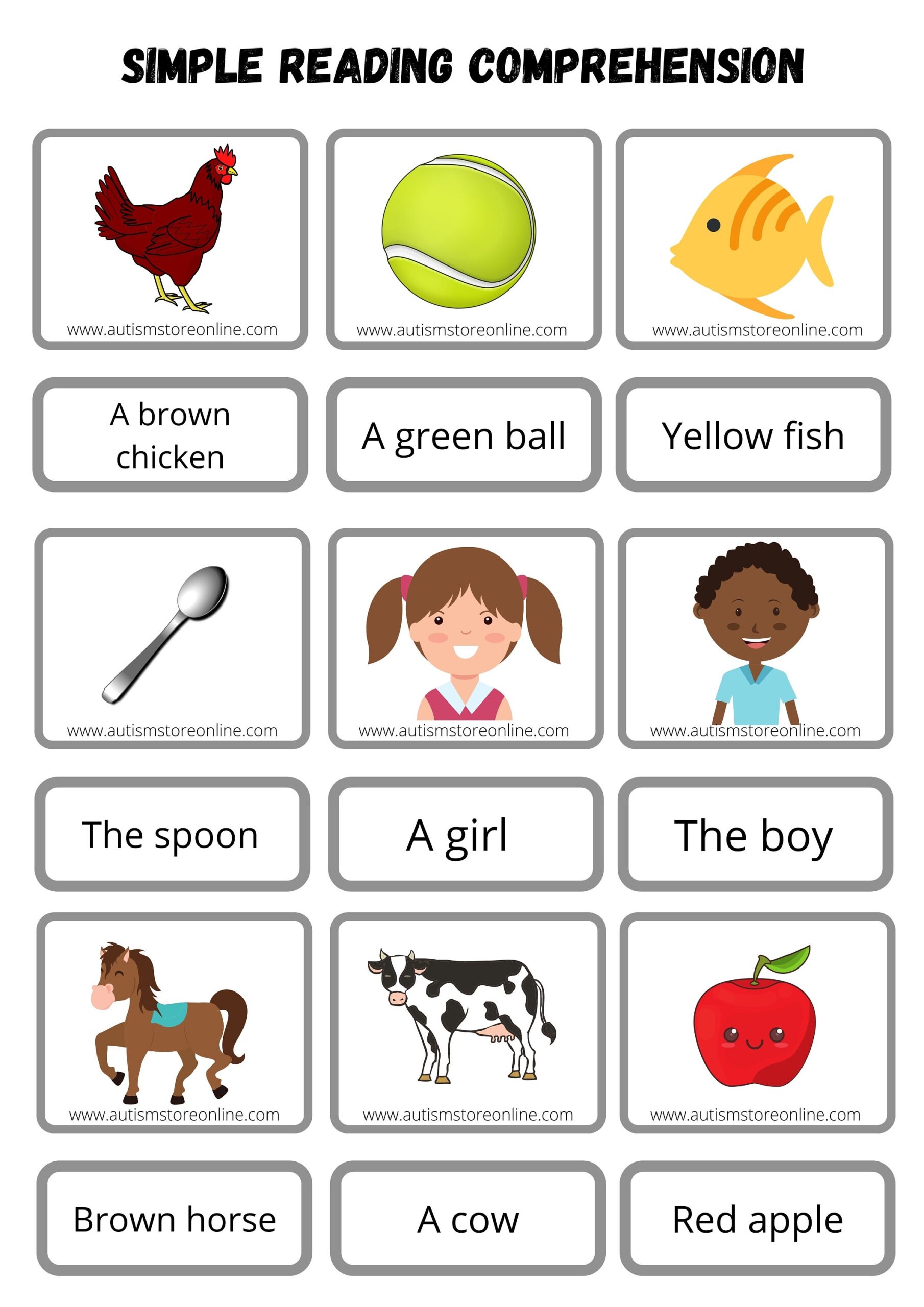 Simple Reading Comprehension With Pictures Reading Autism SPED Kinder Montessori PRINTABLE ONLY Etsy Sweden Simple Reading Comprehension With Pictures Reading Autism SPED Kinder Montessori PRINTABLE ONLY Etsy Sweden