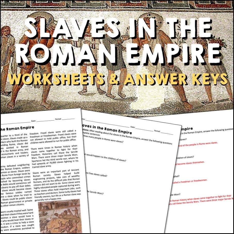 Slaves In The Roman Empire Reading Comprehension Worksheets Ancient Civilization Passages Questions With Answer Key Digital Download PDF Etsy Slaves In The Roman Empire Reading Comprehension Worksheets Ancient Civilization Passages Questions With Answer Key Digital Download PDF Etsy