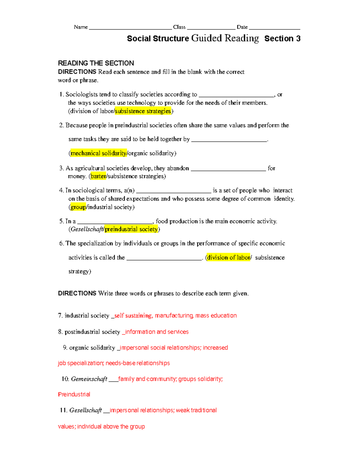 Sociology 101 Guided Reading Notes On Social Structure Chapter 3 Studocu Sociology 101 Guided Reading Notes On Social Structure Chapter 3 Studocu