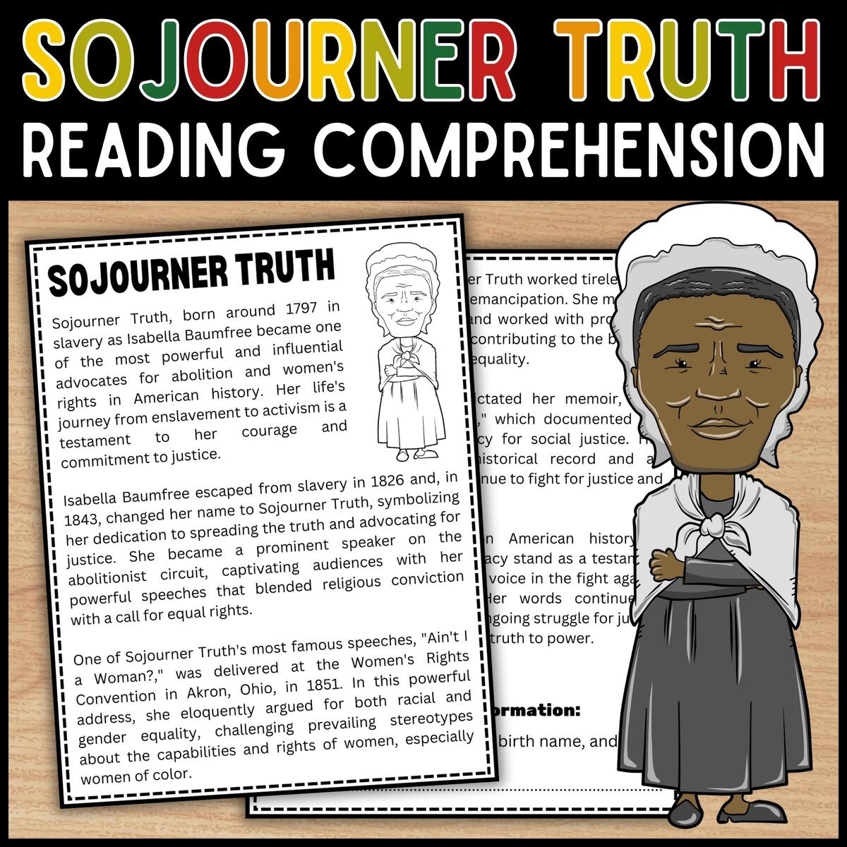 Sojourner Truth Reading Comprehension Passage Questions Black History Month Made By Teachers Sojourner Truth Reading Comprehension Passage Questions Black History Month Made By Teachers