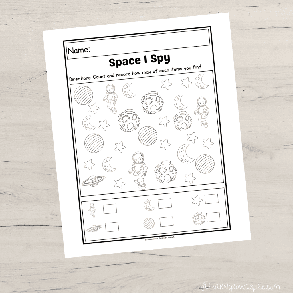 Space I Spy Activities Free Printables Learn Grow Aspire