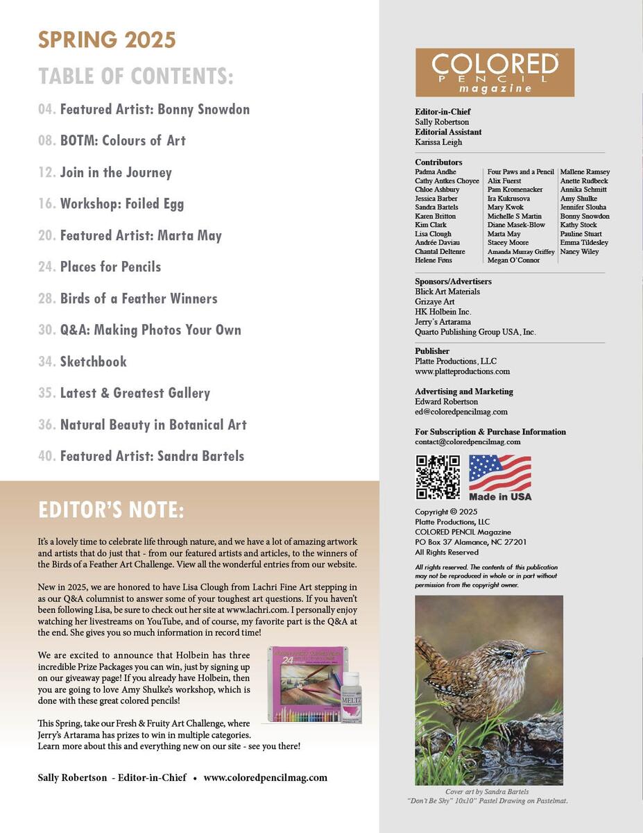 Spring 2025 Issue COLORED PENCIL Magazine Spring 2025 Issue COLORED PENCIL Magazine