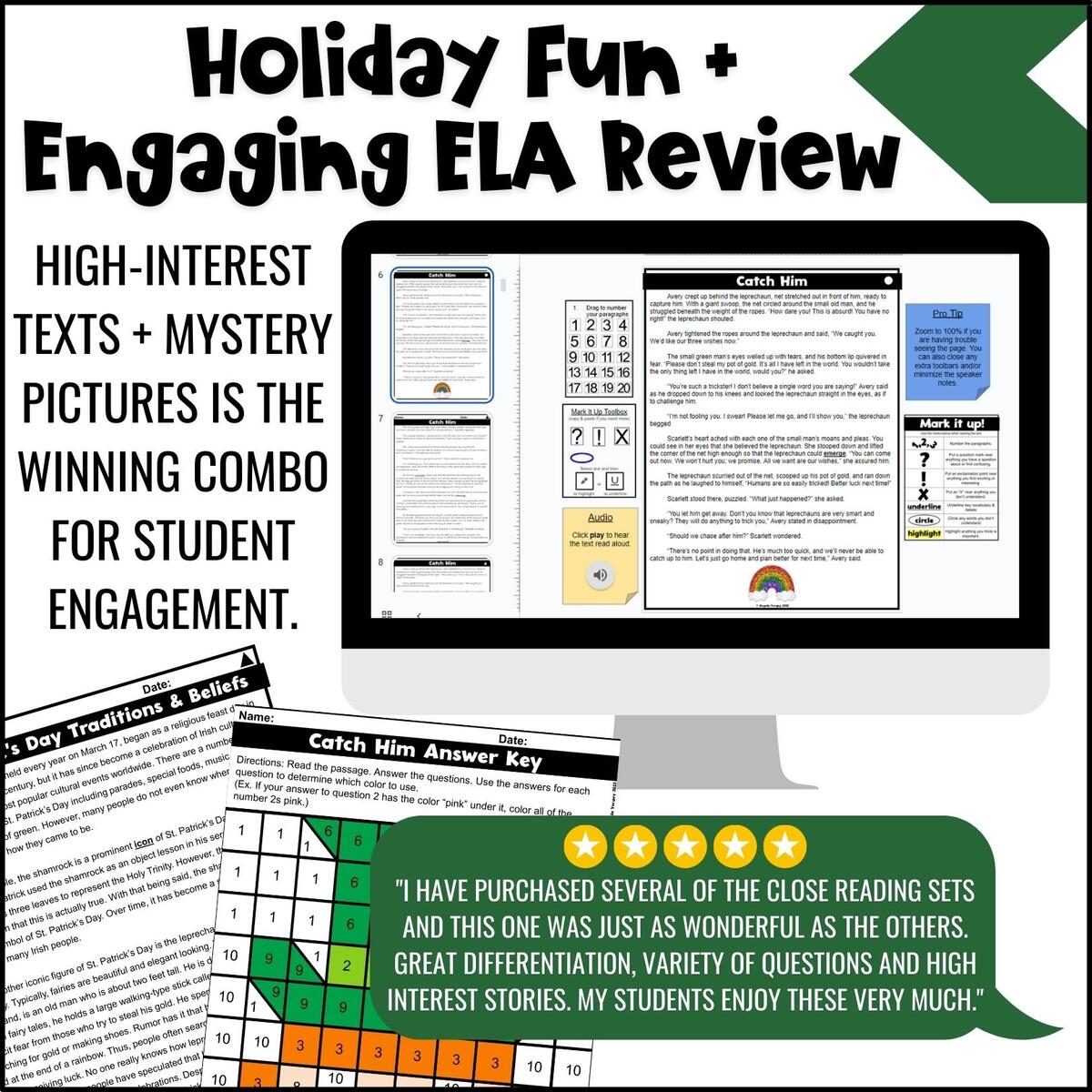St Patrick S Day Reading Comprehension Passages With Mystery Picture Activity Fun In 5th Grade MORE St Patrick S Day Reading Comprehension Passages With Mystery Picture Activity Fun In 5th Grade MORE