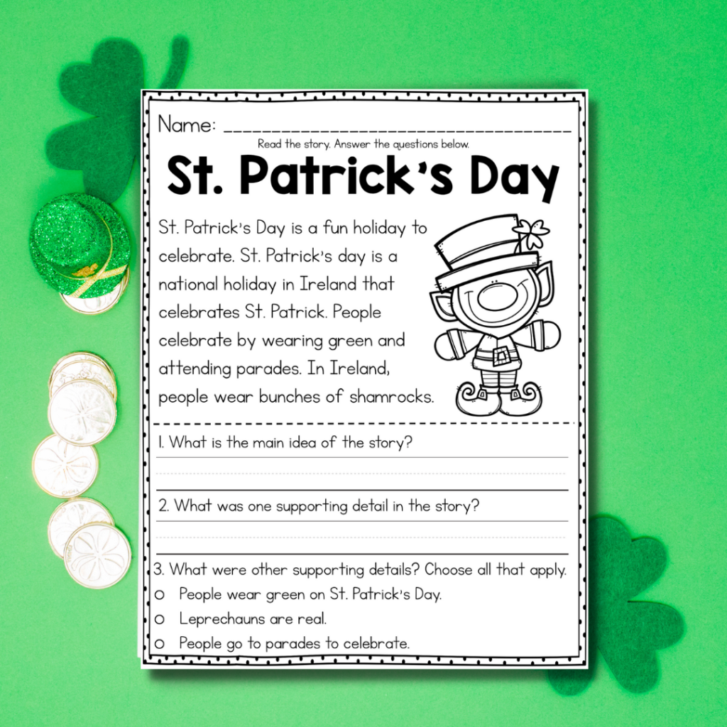 St Patricks Day Reading And Writing Worksheets 36 Pages St Worksheets Library St Patricks Day Reading And Writing Worksheets 36 Pages St Worksheets Library
