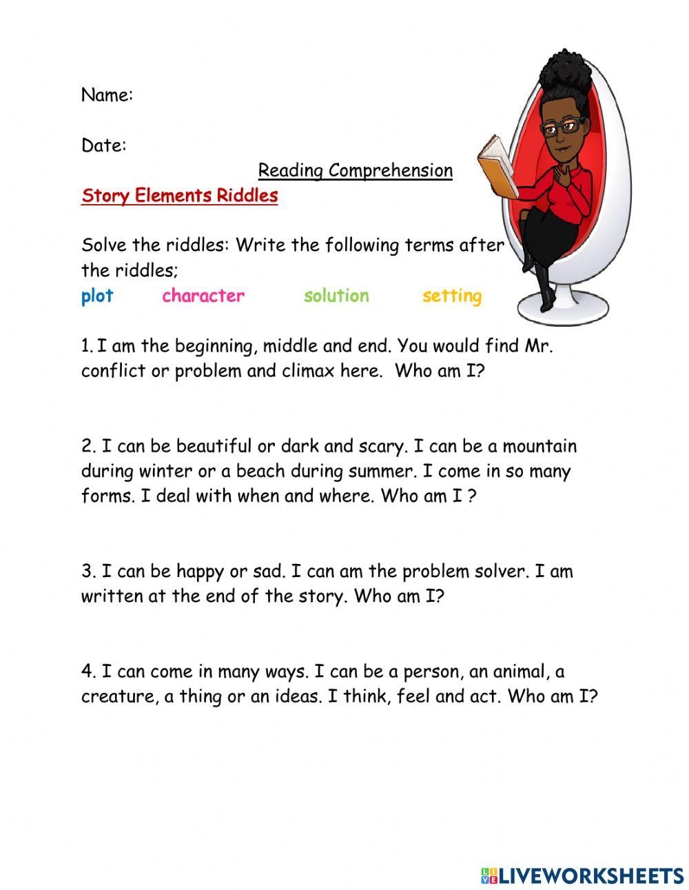 Story Elements Exercise For 5 Worksheets Library