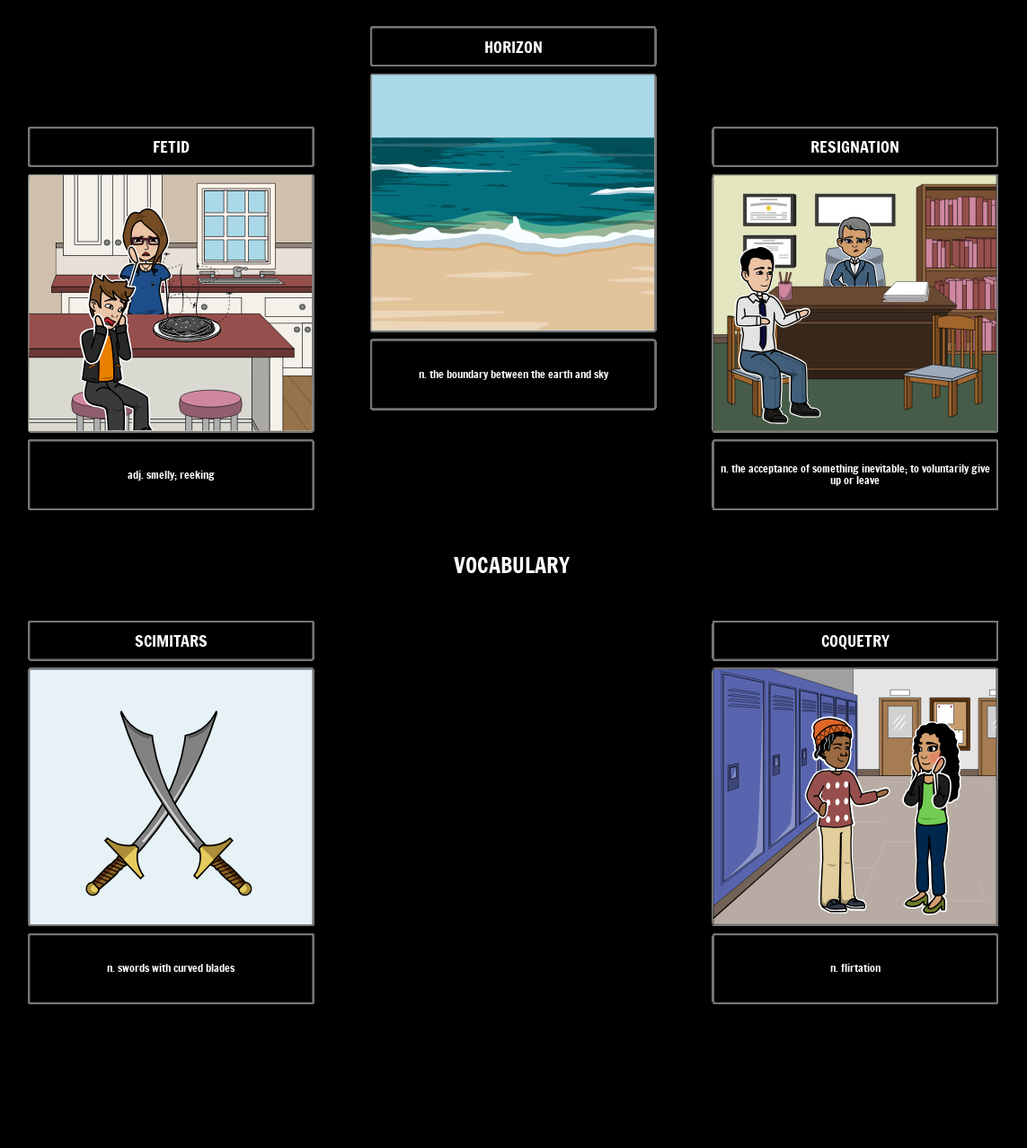 Storyboard That Their Eyes Were Watching God Vocabulary
