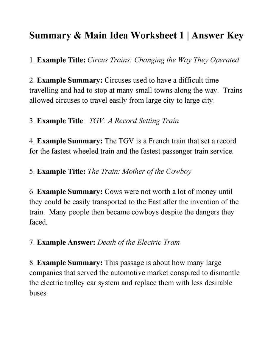 Summarizing Worksheet 1 Reading Activity Summarizing Worksheet 1 Reading Activity