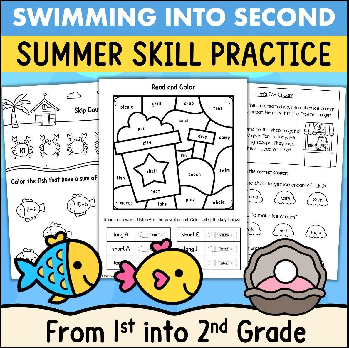 Summer Bridge Packet End Of Year Math And Reading Review 1st Into 2nd Grade