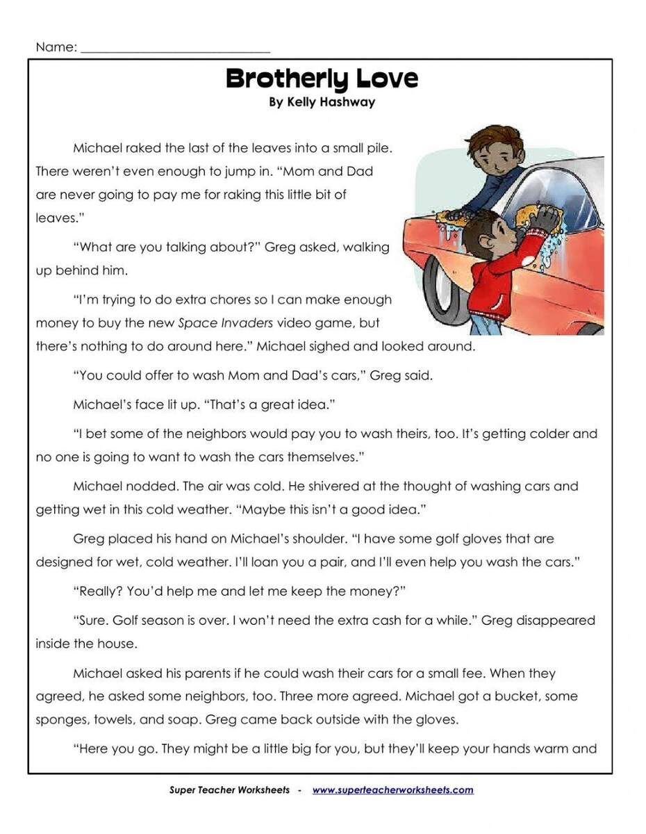 Super Teacher Brotherly Love Grade 3 Reading Online Exercise For Worksheets Library Super Teacher Brotherly Love Grade 3 Reading Online Exercise For Worksheets Library