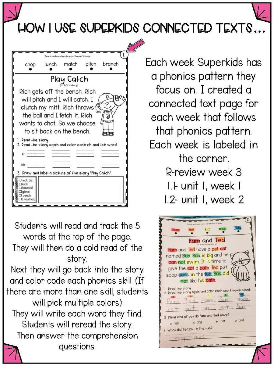 Superkids Reading Program Connected Text Book By Rebecca Seeley TPT