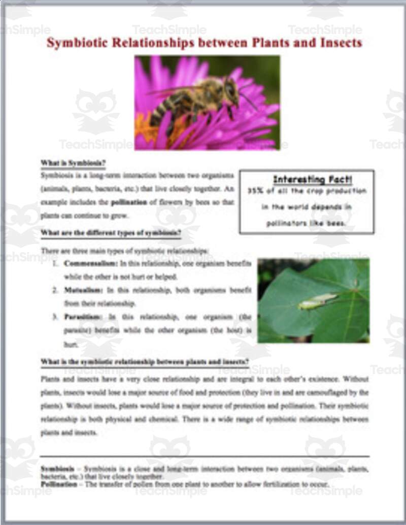 Symbiotic Relationships Reading Comprehension Article By Teach Simple Symbiotic Relationships Reading Comprehension Article By Teach Simple