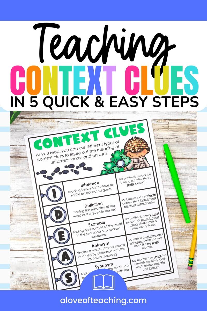 Teaching Context Clues A Love Of Teaching Kim Miller