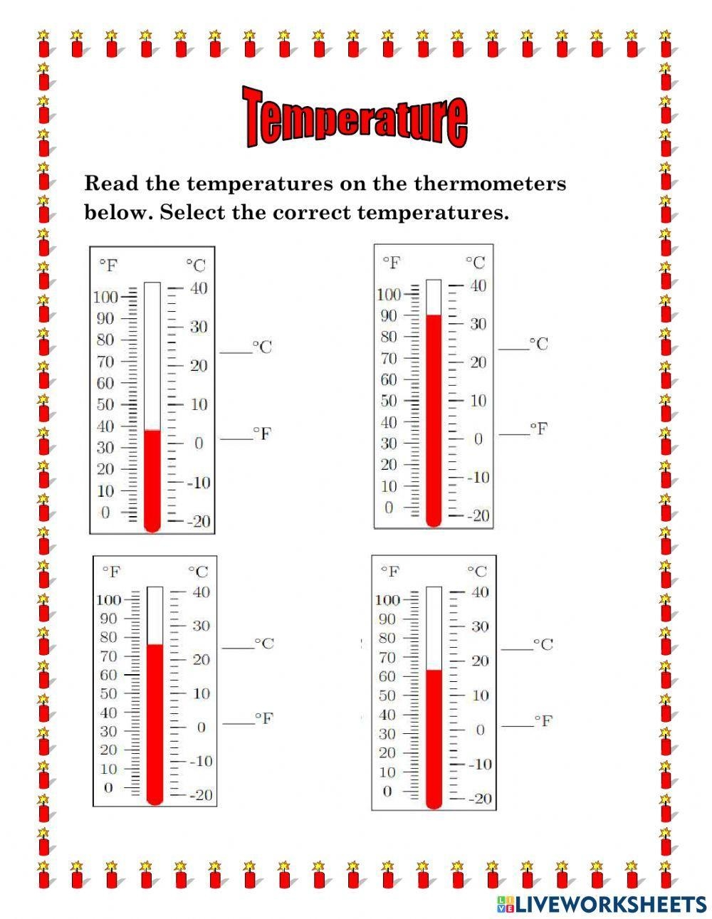 Temperature And Reading A Thermometer Worksheet Worksheets Library