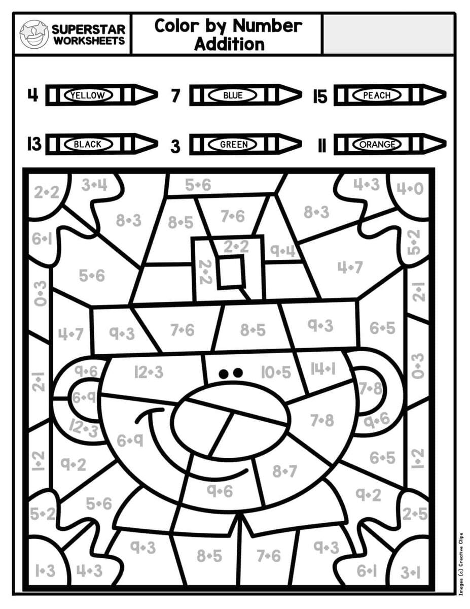 Thanksgiving Color By Number Superstar Worksheets Thanksgiving Color By Number Superstar Worksheets