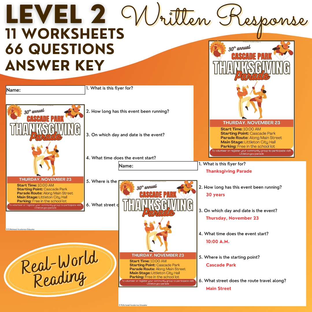 Thanksgiving Functional Texts 2 Real World Reading Made By Teachers