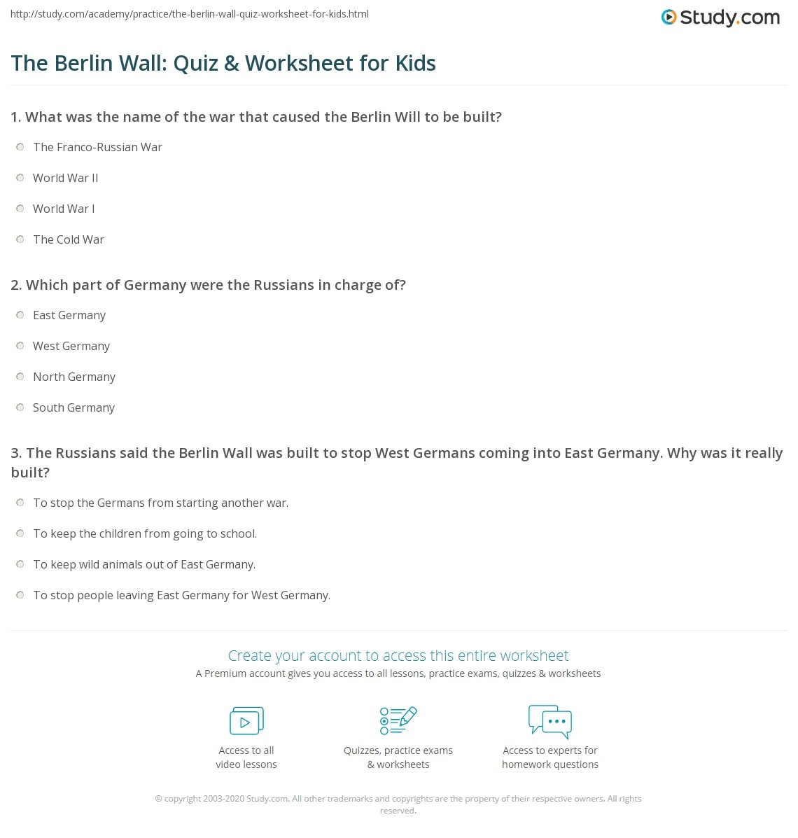 The Berlin Wall Quiz Worksheet For Kids Study Worksheets Library The Berlin Wall Quiz Worksheet For Kids Study Worksheets Library