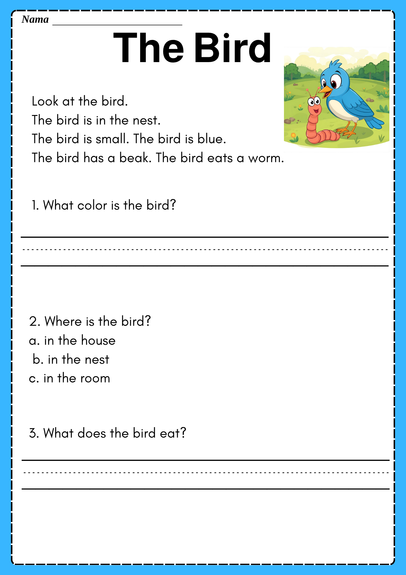The Bird Reading Comprehension Worksheet This Is A Comprehensive 5 Page Educational Worksheet Teaching Resources