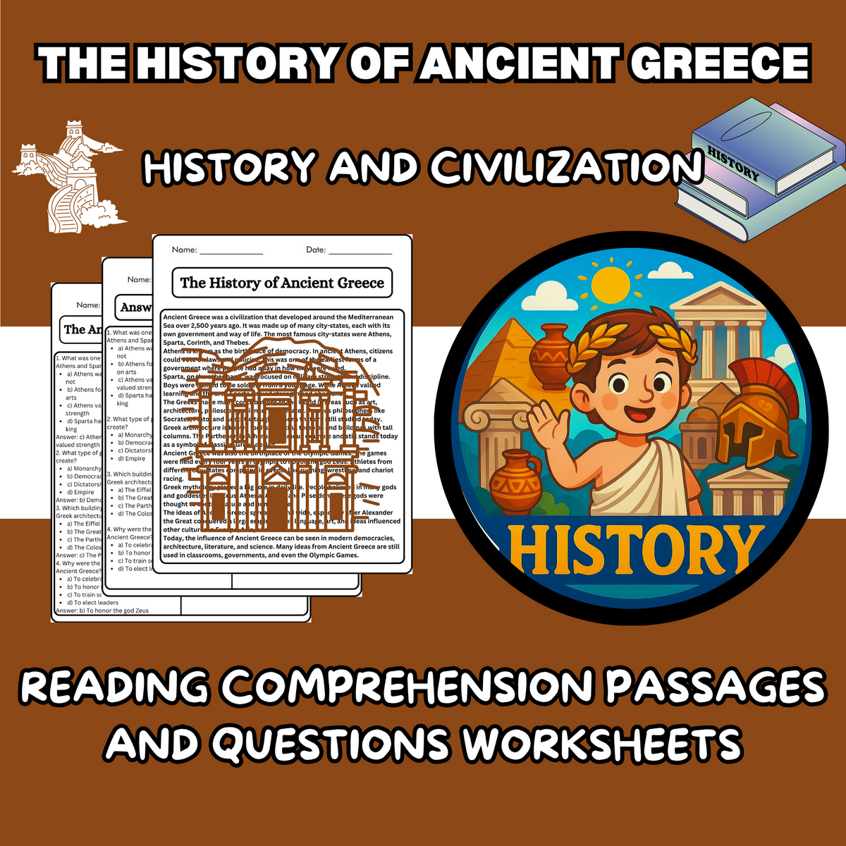 The History Of Ancient Greece History And Civilization Reading Comprehension Passages Worksheets Teaching Resources The History Of Ancient Greece History And Civilization Reading Comprehension Passages Worksheets Teaching Resources