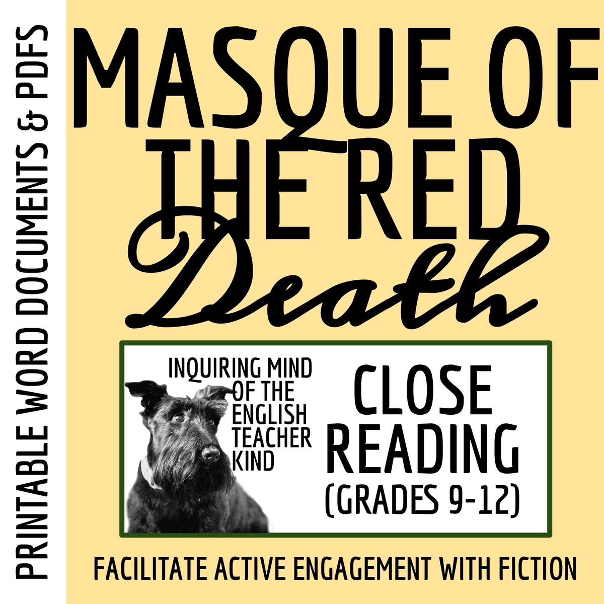 The Masque Of The Red Death By Edgar Allan Poe Close Reading Inference Worksheet Made By Teachers The Masque Of The Red Death Roll The Dice Discussion Board Review Activity Teaching Resources