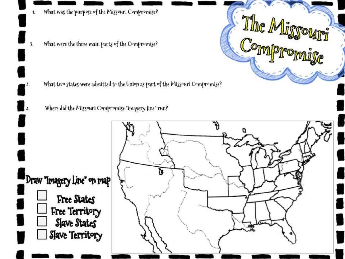 The Missouri Compromise Map Activity By Will Teach For Ice Cream