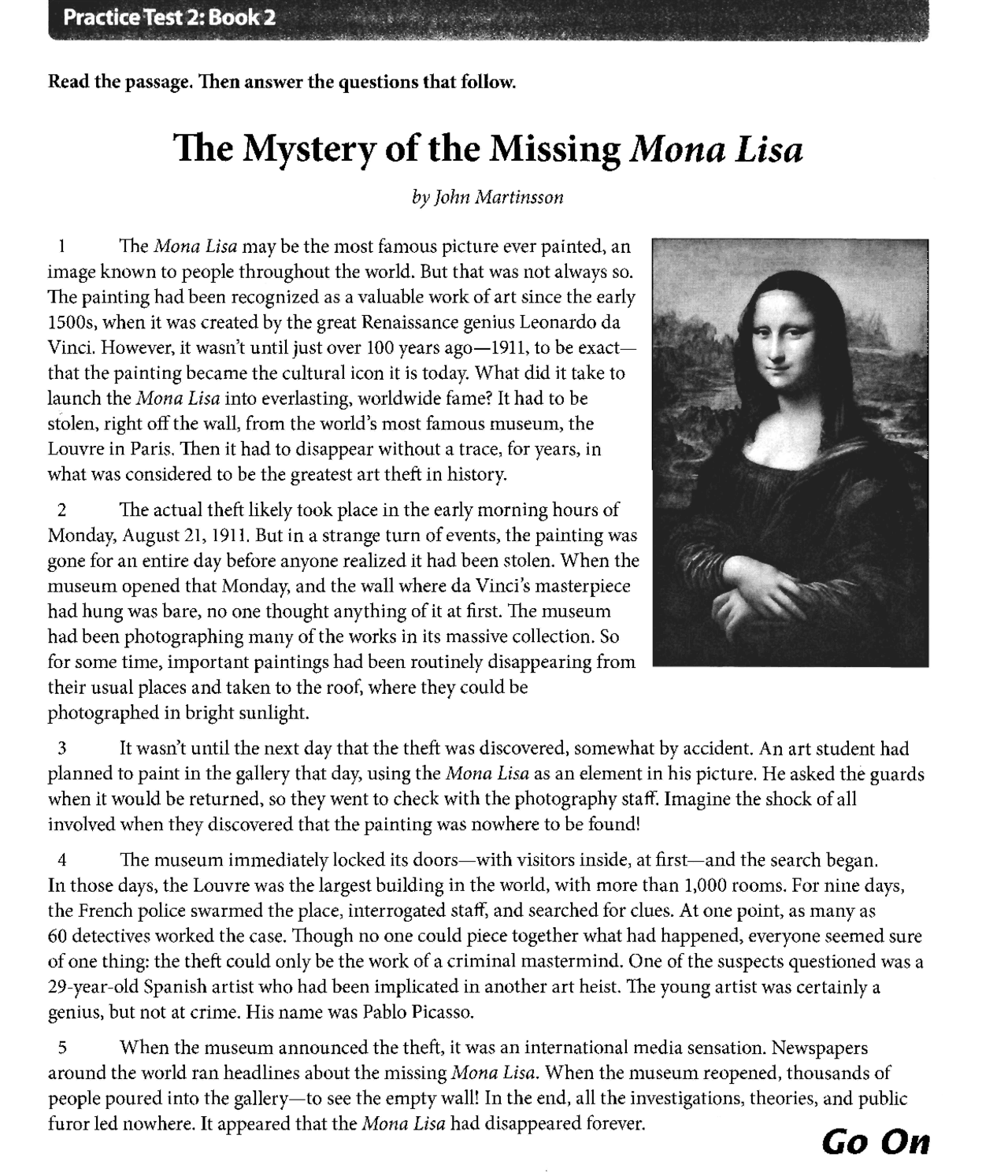 The Mystery Of The Missing Mona Lisa Study Notes Painting Docsity