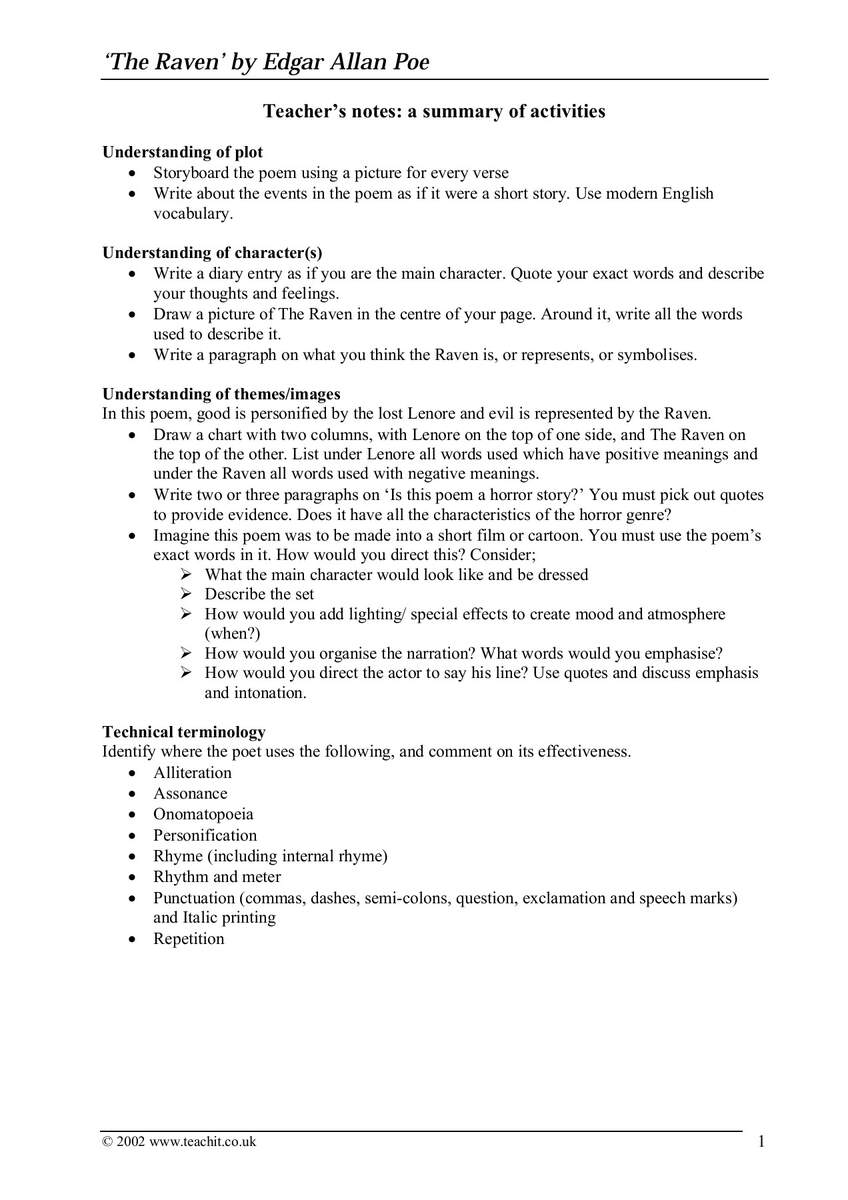 The Raven By Edgar Allan Poe PBworks Flip EBook Pages 1 7 AnyFlip Lit Chart For Edgar Allan Poe S The Raven Analysis Studocu