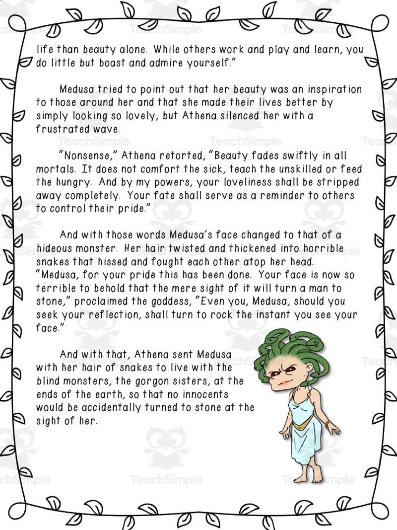 The Story Of Medusa And Athena Activity Packet By Teach Simple The Story Of Medusa And Athena Activity Packet By Teach Simple