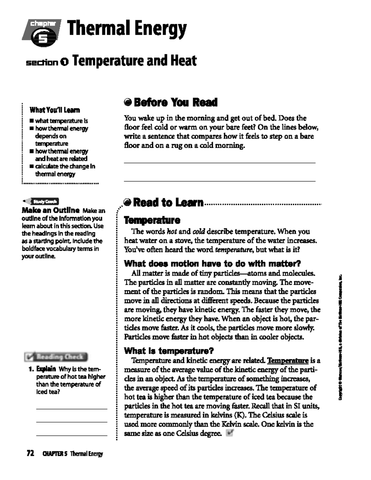 Thermal Energy 5 1 Understanding Temperature And Heat Concepts Studocu