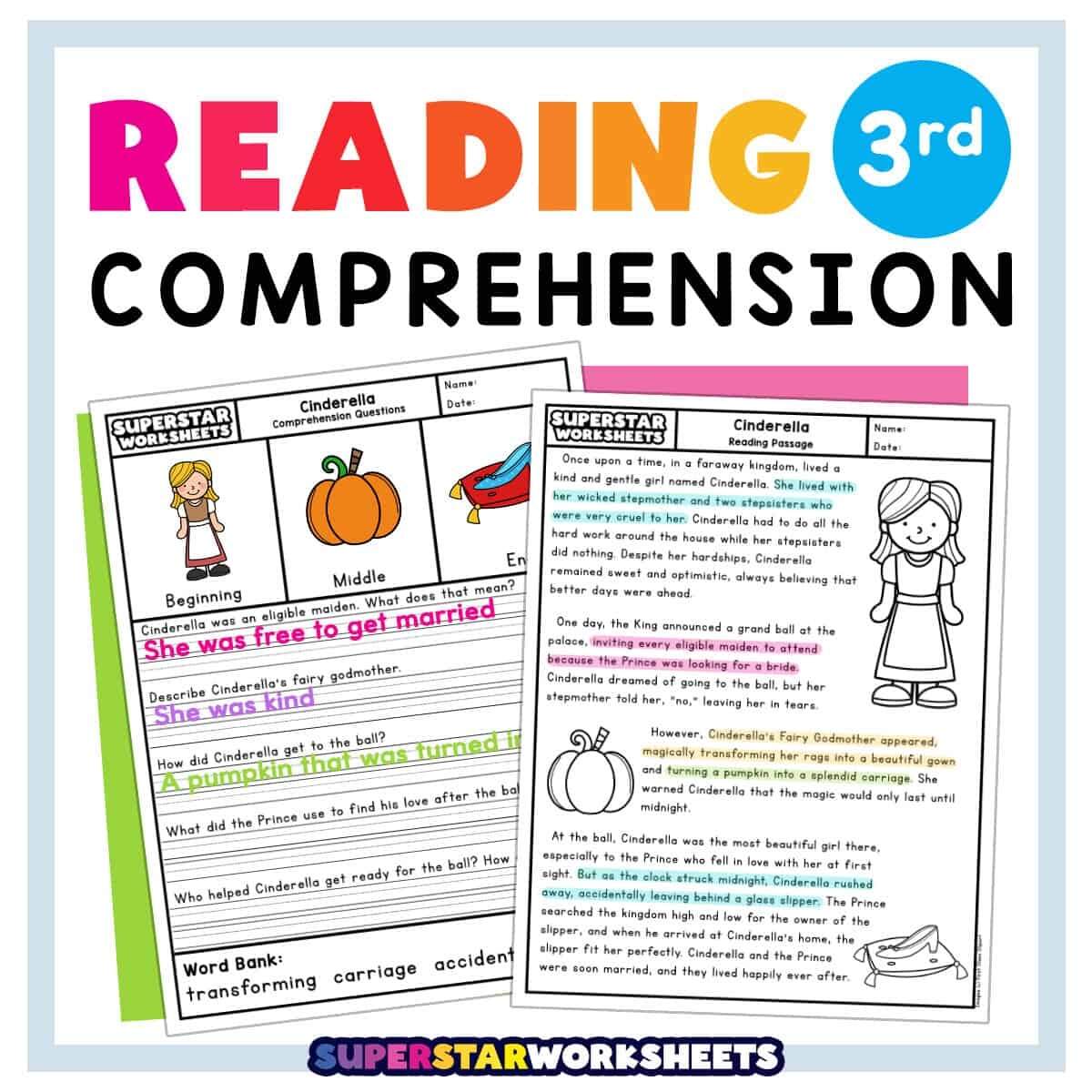 Third Grade Reading Comprehension Superstar Worksheets Third Grade Reading Comprehension Superstar Worksheets